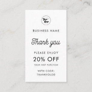 Tacken anpassningsbar Business Logotyp Minimalist Rabattkort
