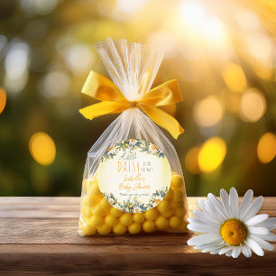 Tacken Baby Blommigt Shower för en liten Daisy Runt Klistermärke