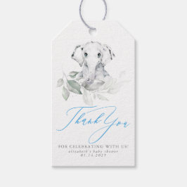 Tacken Baby Elephant Blue Sage Baby Shower Presentetikett