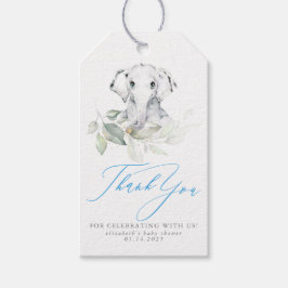 Tacken Baby Elephant Blue Sage Baby Shower Presentetikett