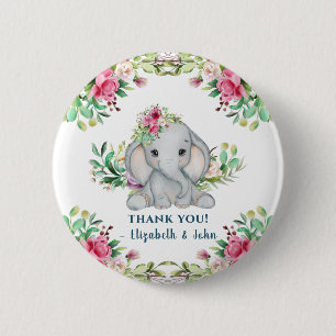 Tacken Baby Elephant Flower Baby Shower Knapp