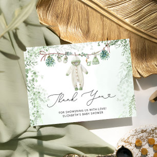 Tacken Baby Shower för Grönt för barnkläder Bogo S Kort