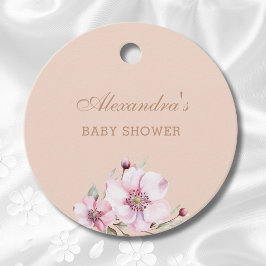 Tacken Baby Shower för  Rosa ros Blommigt  Gåvor Etiketter