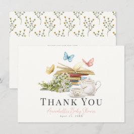Tacken Baby Shower (nytt kapitel-Blommigt) Anteckningskort