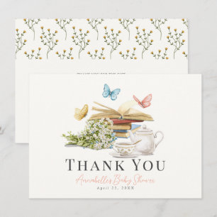 Tacken Baby Shower (nytt kapitel-Blommigt) Anteckningskort