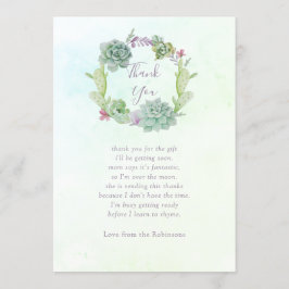 Tacken Babykläder med vattenfärg Tack Kort