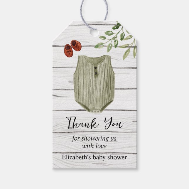 Tacken barnkläder för babyskor presentetikett (Framsidan)