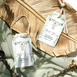 Tacken barnkläder Grönt Baby Shower Presentetikett