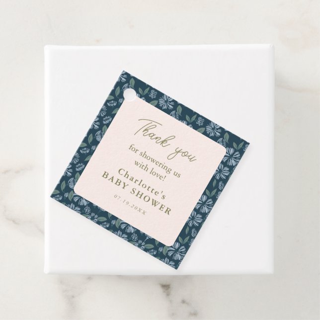 Tacken Bebisdusch i Blommigten för marin blomma Gåvor Etiketter (På plats)