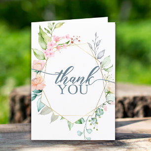 Tacken blommigt Geometric Watercolor Tack Kort