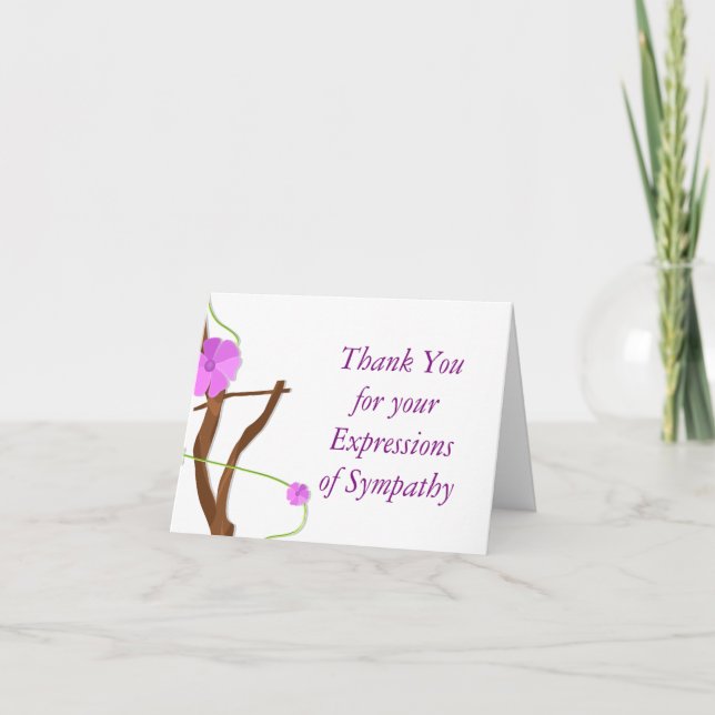 Tacken blommigt Memorial för din sympati Tack Kort (Framsida)