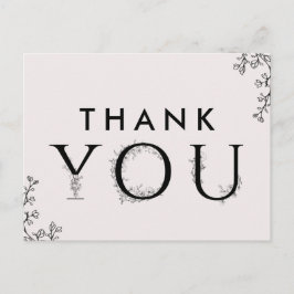 Tacken blommigt Typografi Vykort