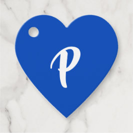 Tacken Blue Avslappnad Script Monogram Gåvor Etiketter