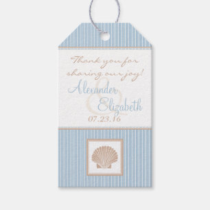 Tacken Blue Stripe Modern Beach Guest Favoriter Presentetikett