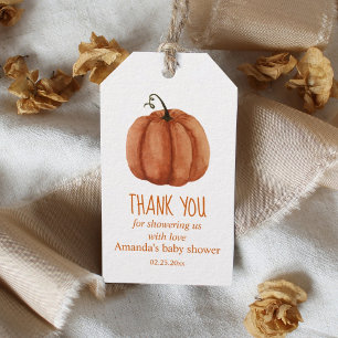 Tacken Bränd Orange Pumpkin Baby Shower Presentetikett