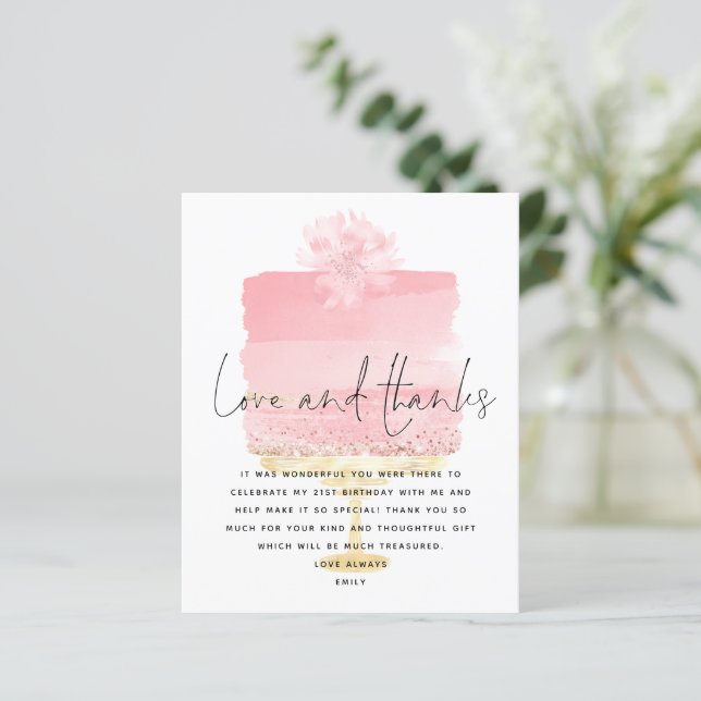 Tacken Budget Rosa Cake Script 21:a födelsedagen (Stående Fram)