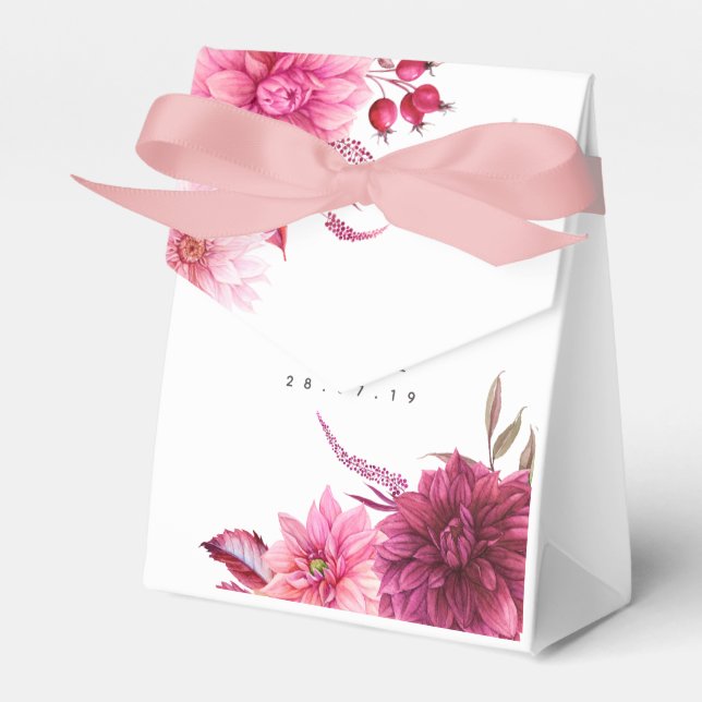 Tacken Burgundy och  bröllopsgäst Presentaskar (Framsidan Sidan)