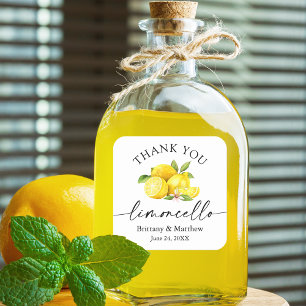 Tacken Calligraphy Limoncello Watercolor Lemons Fyrkantigt Klistermärke