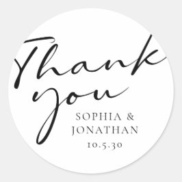 Tacken chic Modern Calligraphy Wedding Favor Runt Klistermärke