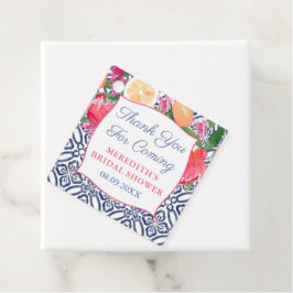 Tacken Citrus Tiles Blommigt i vattenfärg Gåvor Etiketter