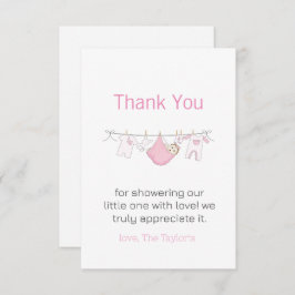 Tacken Clothesline Cute Girl Baby Shower Tack Kort