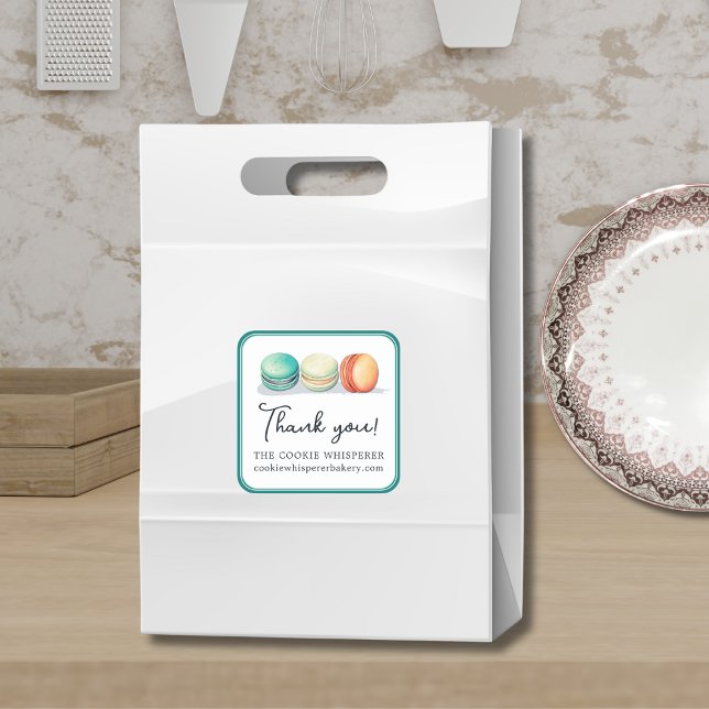 Tacken Cookie Home Bakery Fyrkantigt Klistermärke (Cookie Home Bakery Cottage Food Thank You Square Label)