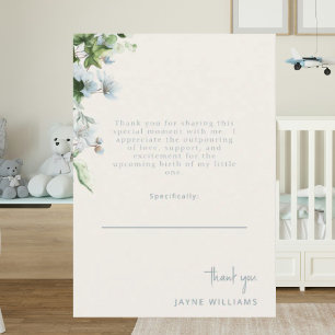 Tacken Cream Blue Text Message Ivy Baby Shower Tack Kort