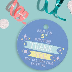 Tacken Cute Colorful Doodle Banners Sparkles Gåvor Etiketter