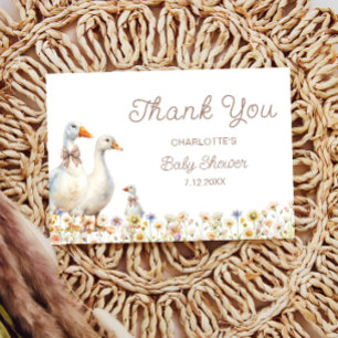 Tacken Cute Goose WildblommBaby Shower Kort