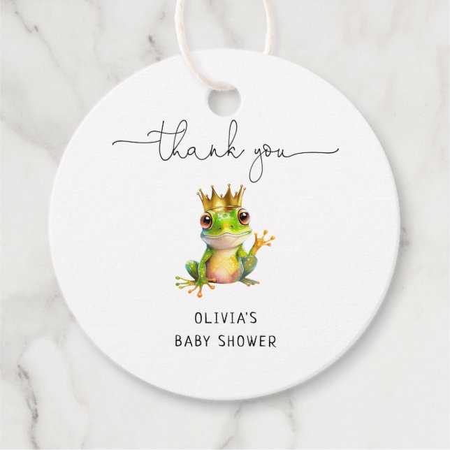 Tacken Cute Little Frog Minimal Baby Shower Gåvor Etiketter (Framsida)