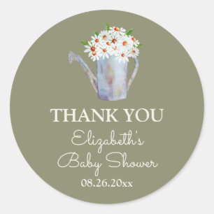 Tacken daisy Baby Shower Runt Klistermärke