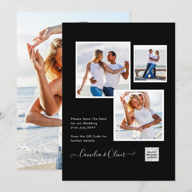 Tacken Datum sparas i BLANDNINGSFOTOINVITE Inbjudningar (Fram/baksida)