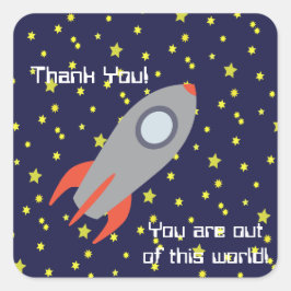 Tacken du är ute ur den här World Rocket-Frakten Fyrkantigt Klistermärke