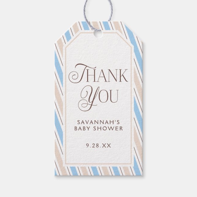Tacken elegant Baby Shower Presentetikett (Framsidan)