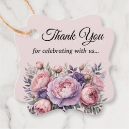 Tacken elegant Blommigt mjuk pastel färg Gåvor Etiketter