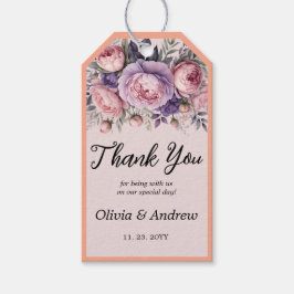 Tacken elegant Blommigt mjuk pastel färg Presentetikett