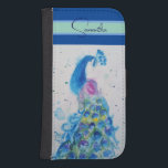 Tacken elegant Blue Peacock Watercolor Galaxy S4 Plånbok<br><div class="desc">Elegant Blått peacock Watercolor Birthday Card. Låt den här vackra fågeln göra din dag ljusare! Designad från en av mina ursprungliga vattenfärger. Säkert att le på mottagarna ansikte.</div>
