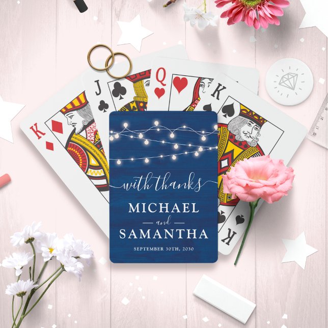 Tacken elegant Blue Wood Rustic Wedding Favor Casinokort (Makes a perfect wedding party favor to thank your guests for attending your special day. )