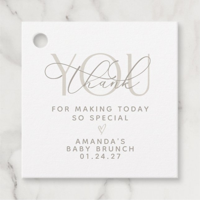 Tacken elegant Creamy Neutralt Gåvor Etiketter (Framsida)