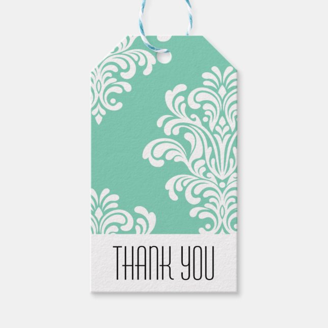 Tacken elegant Damask Presentetikett (Framsidan)