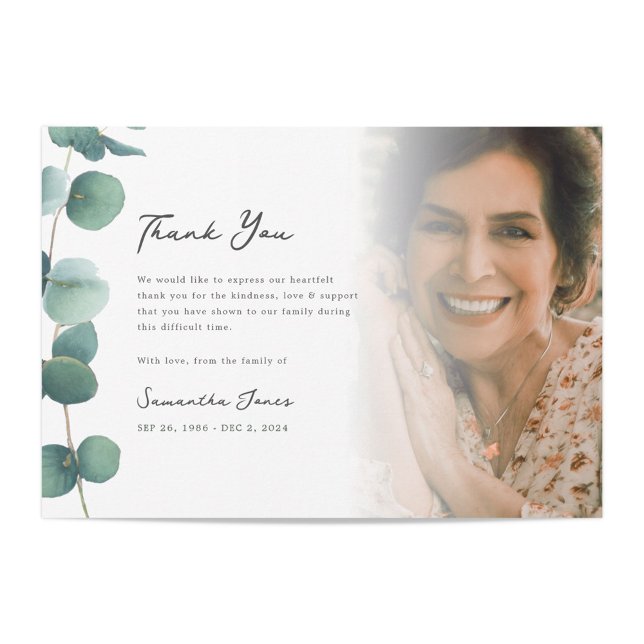 Tacken elegant Greenery Memorial Photo (Skapare uppladdad)