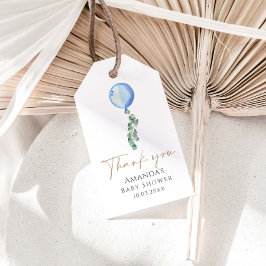 Tacken Eucalyptus Blue Balloon Baby Shower Presentetikett