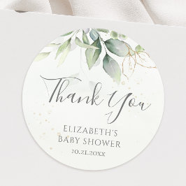 Tacken Eucalyptus Greenery Foliage Baby Shower Runt Klistermärke