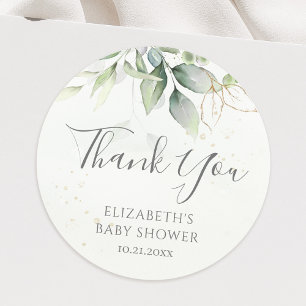 Tacken Eucalyptus Greenery Foliage Baby Shower Runt Klistermärke
