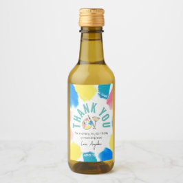 Tacken Färg och sidfödelsedag för Vin-partiet Vinetikett