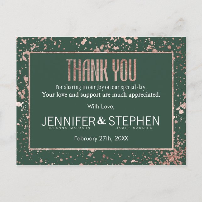 Tacken Färgplattor för Grönten ro Guld Vykort (Framsida)