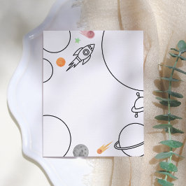 Tacken Färgsida för Rocket & Space Birthday