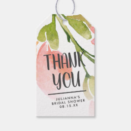 Tacken Färsk vattenfärgsblommor, Personlig Presentetikett