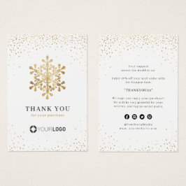 Tacken Faux guld Snowflake jul Visitkort