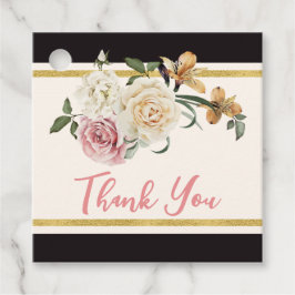 Tacken Fet Black, Ivory Blommigt Möhippa Gåvor Etiketter